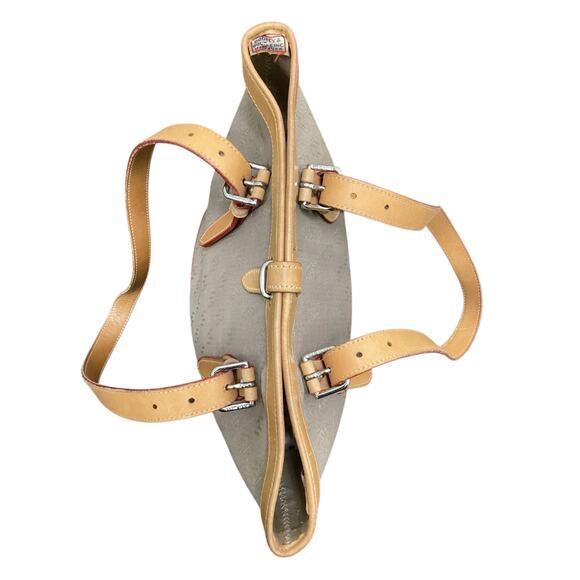 Vintage Dooney &Bourke Purse Cabriolet Monogram Shoulder Bag Two Straps Brown - Picture 7 of 14